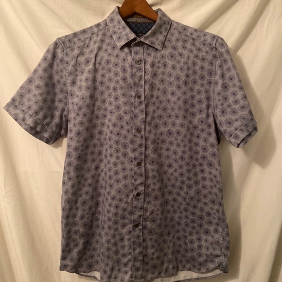 Ted Baker Button down Flower print short sleeve 4 - Picture 2 of 6